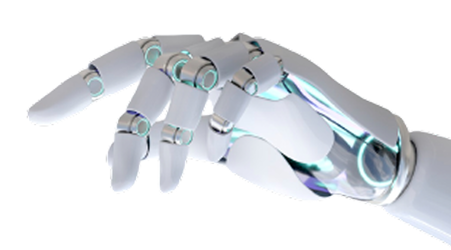 Robotic hand reaching toward a human hand